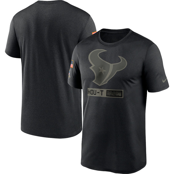 Men's Houston Texans Black NFL 2020 Salute To Service Performance T-Shirt